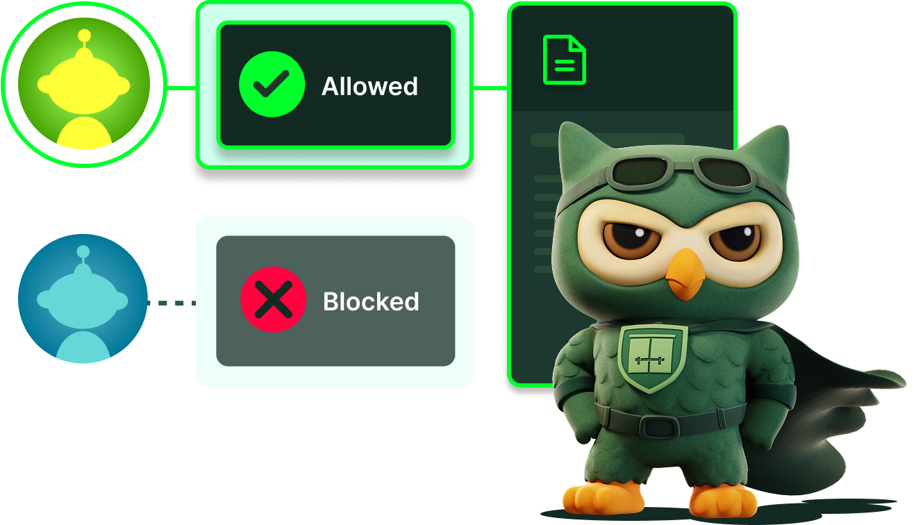 Dashboard showing AI agent management interface with real-time monitoring and control panels