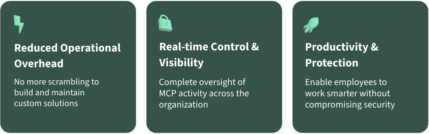 Barndoor reduces operational overhead, delivers real-time oversight, and balances productivity with protection. It enables enterprises to scale MCP usage without custom fixes or security gaps.