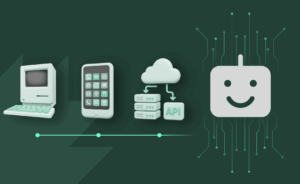Tech revolution from desktop computer to AI.